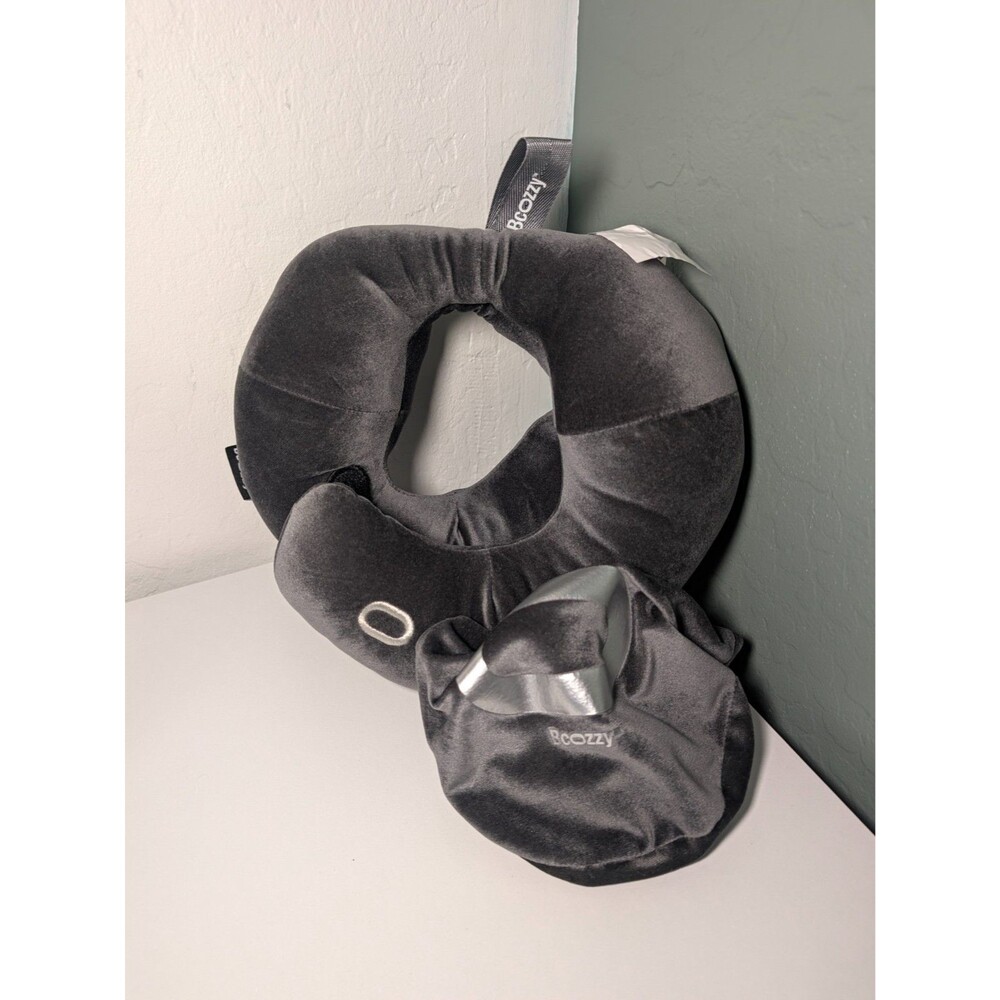 BCOZZY Travel Neck Pillow Double Neck Head Chin Support Size Large W Bag